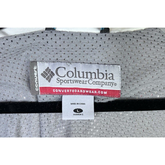 COLUMBIA CONVERT Womens L Ski Snow Winter Jacket Waist Suspenders Removable Hood - Picture 9 of 10